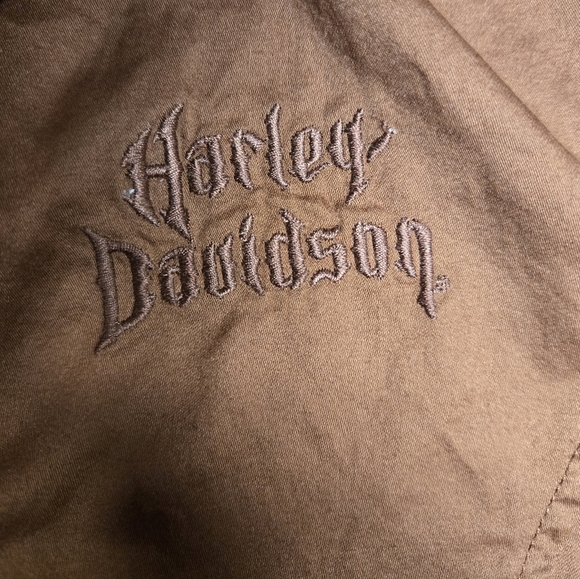 Harley Davidson Women's Rust Orange Short Sleeve Biker Top Medium - Picture 4 of 7